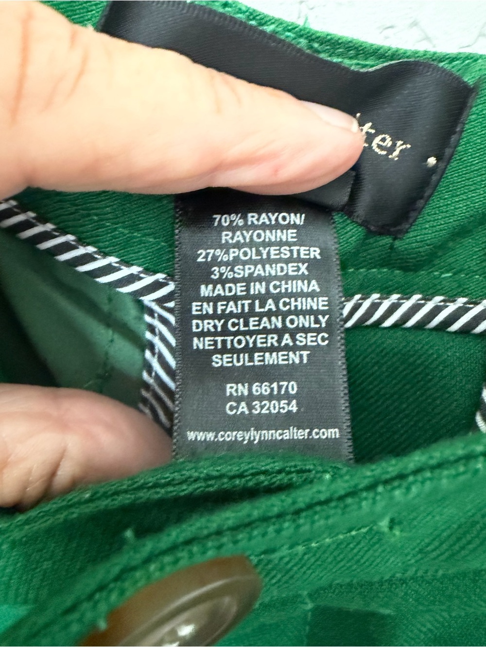 Corey Lynn Calter Green Wide Leg Pants High Rise Trouser Flare Size 12 - Picture 10 of 13